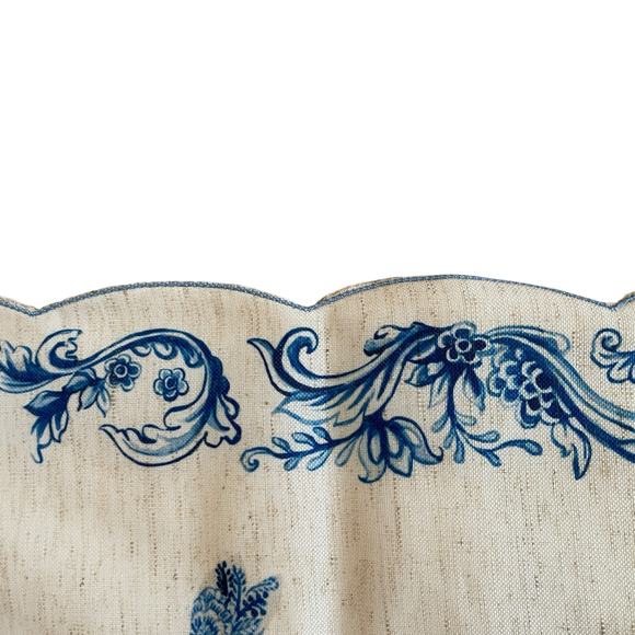 RACHEL ROY Blue Bunny Rabbit TOILE Easter Table Runner 14x90 New - Picture 8 of 16